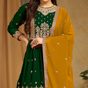 green-floral-embroidered-georgette-semi-stitched-sharara-suit