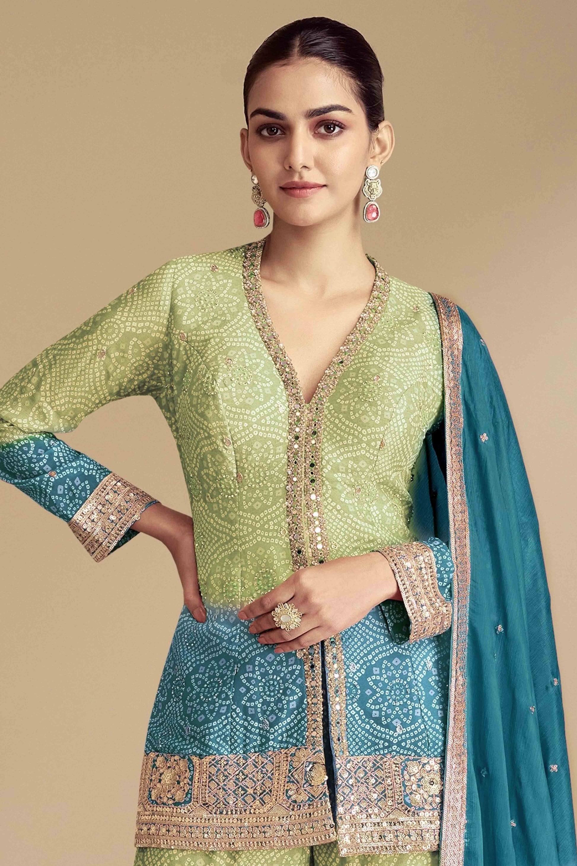 green-blue-bandhani-print-with-sequins-embroidered-chinon-palazzo-suit
