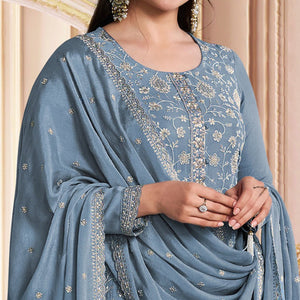 grey-embroidered-with-diamond-work-chinon-silk-semi-stitched-suit