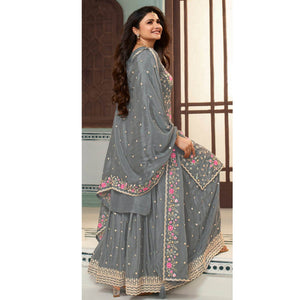 grey-floral-embroidered-chinon-sharara-salwar-suit