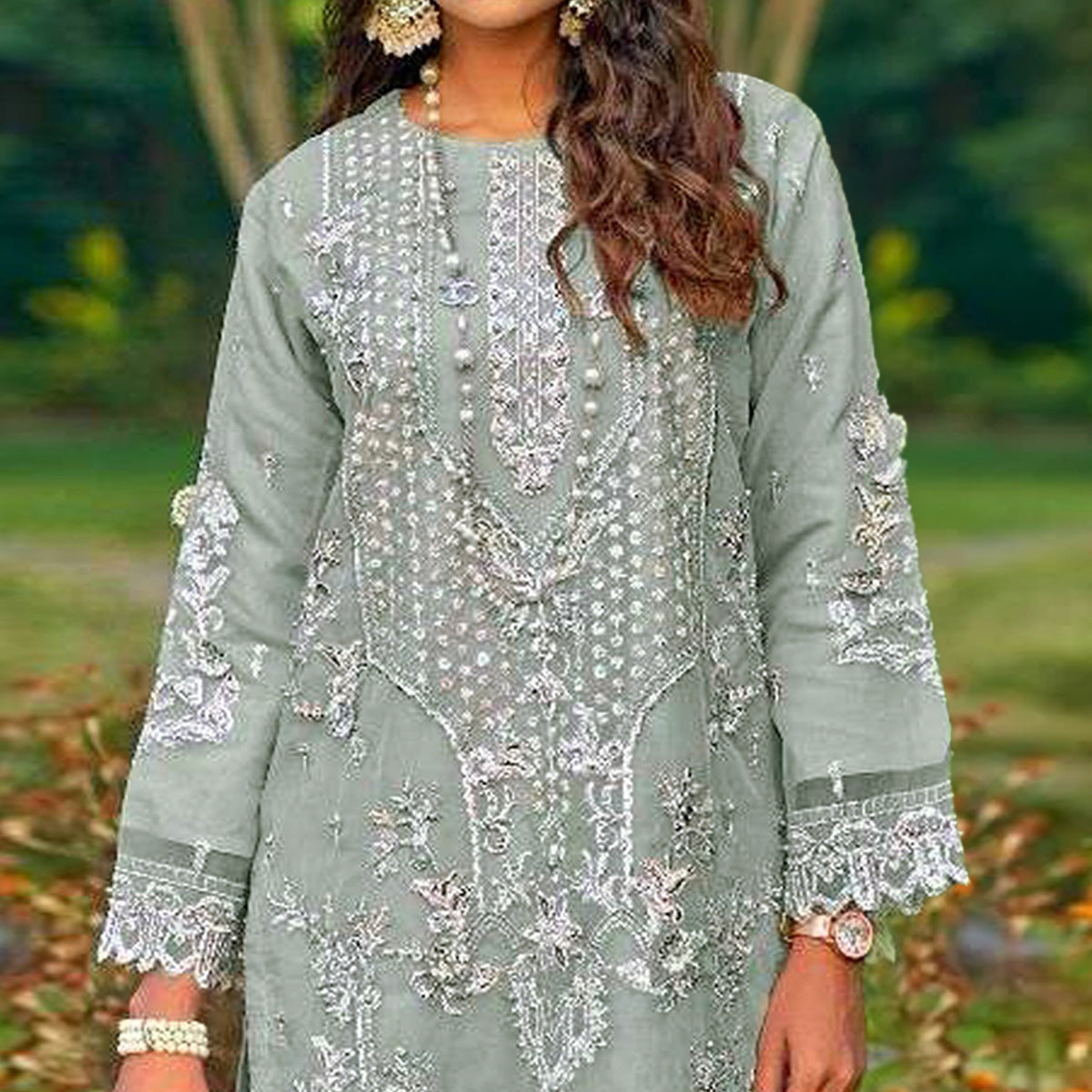 green-floral-embroidered-organza-semi-stitched-pakistani-suit-1