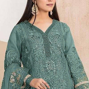 green-floral-sequins-embroidery-with-motiwork-organza-semi-stitched-pakistani-suit