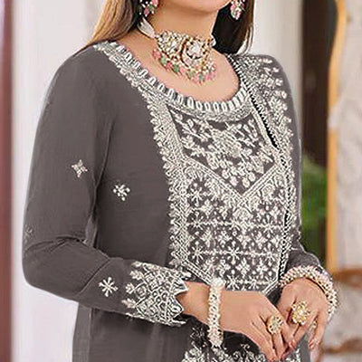 grey-embroidered-organza-pakistani-dress-material