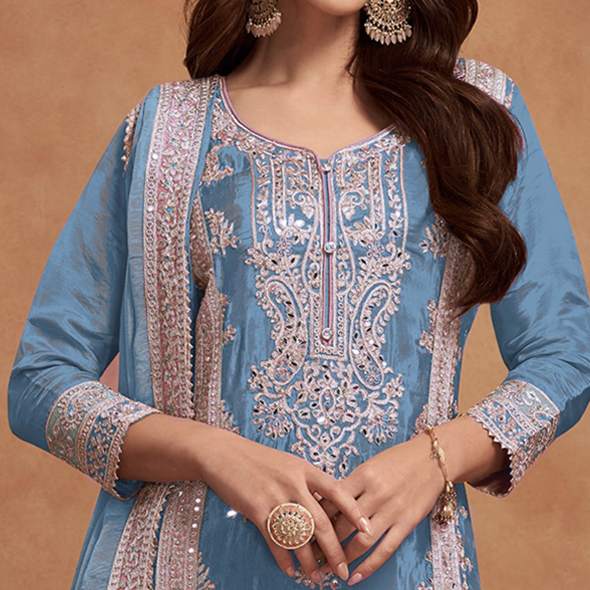 grey-floral-sequins-embroidered-vichitra-silk-semi-stitched-palazzo-suit