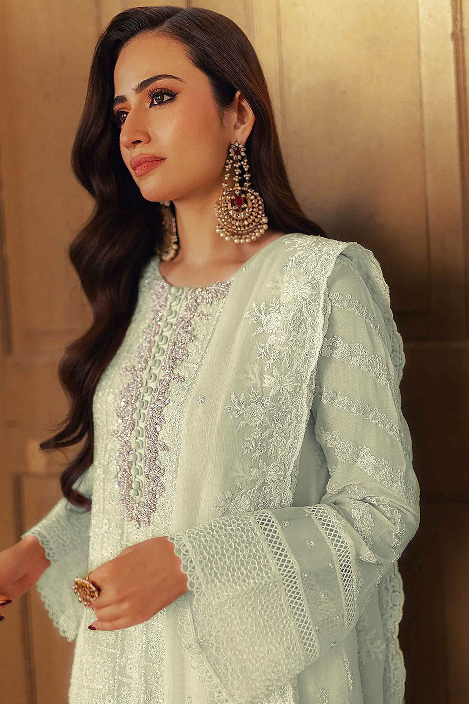 green-embroidered-georgette-semi-stitched-pakistani-suit-2