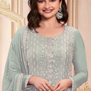 green-floral-sequins-embroidery-georgette-semi-stitched-salwar-suit