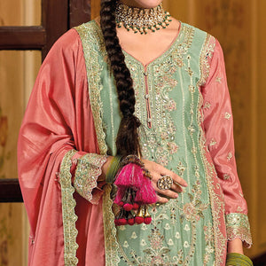 green-floral-embroidered-chinon-semi-stitched-palazzo-suit