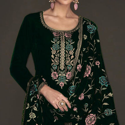 green-floral-embroidered-velvet-semi-stitched-suit-1
