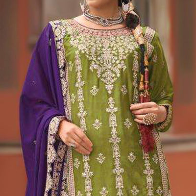green-floral-sequins-embroidered-chinon-silk-palazzo-suit