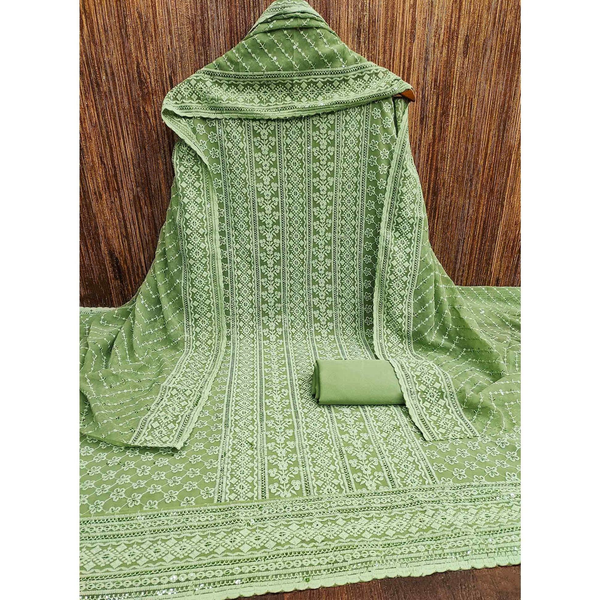 green-floral-sequins-embroidered-georgette-dress-material-9