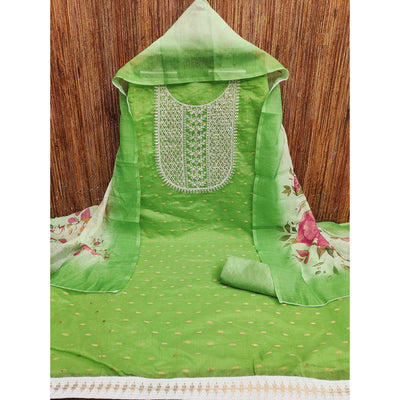 1green-woven-with-sequins-embroidered-chanderi-dress-material-5