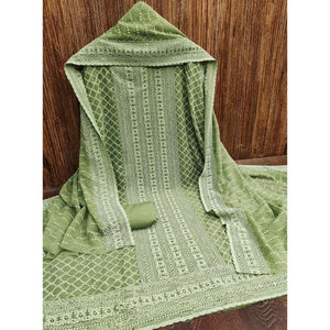 green-chikankari-work-georgette-dress-material