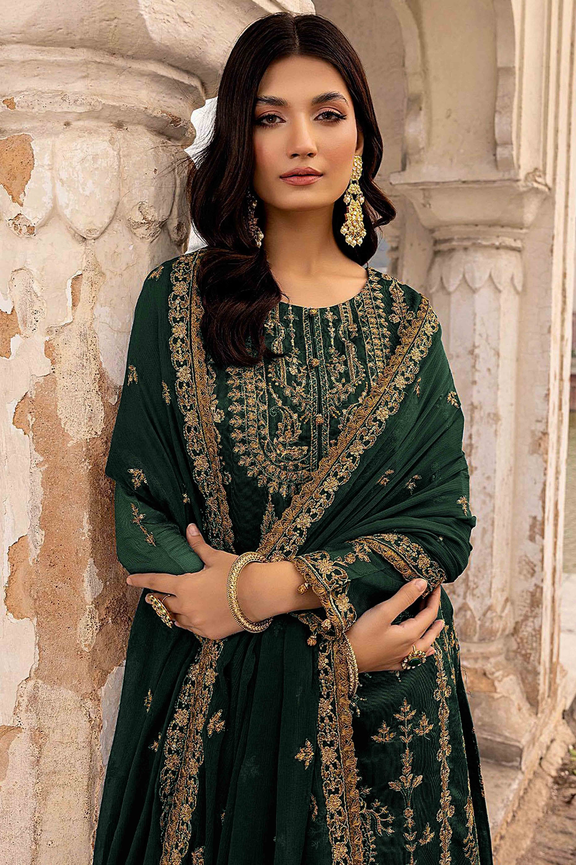 green-floral-sequins-embroidered-georgette-semi-stitched-suit-10