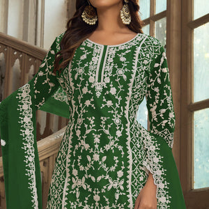 green-floral-embroidered-net-semi-stitched-suit-3