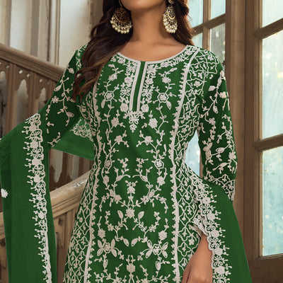 green-floral-embroidered-net-semi-stitched-suit-3