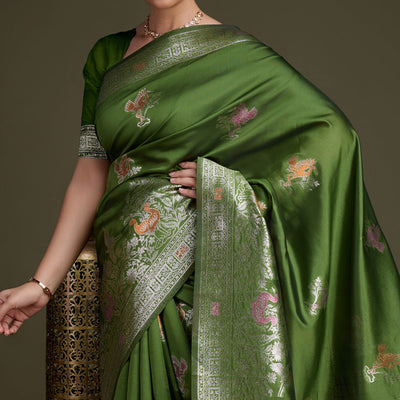 green-floral-design-woven-banarasi-silk-saree