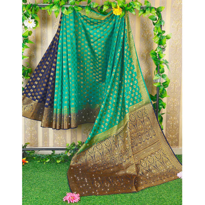 green-woven-with-stone-work-banarasi-silk-saree