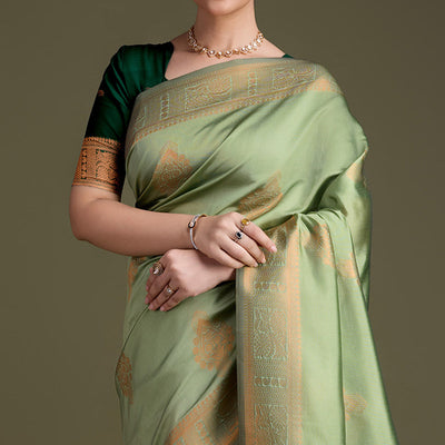 green-floral-woven-banarasi-silk-saree-7