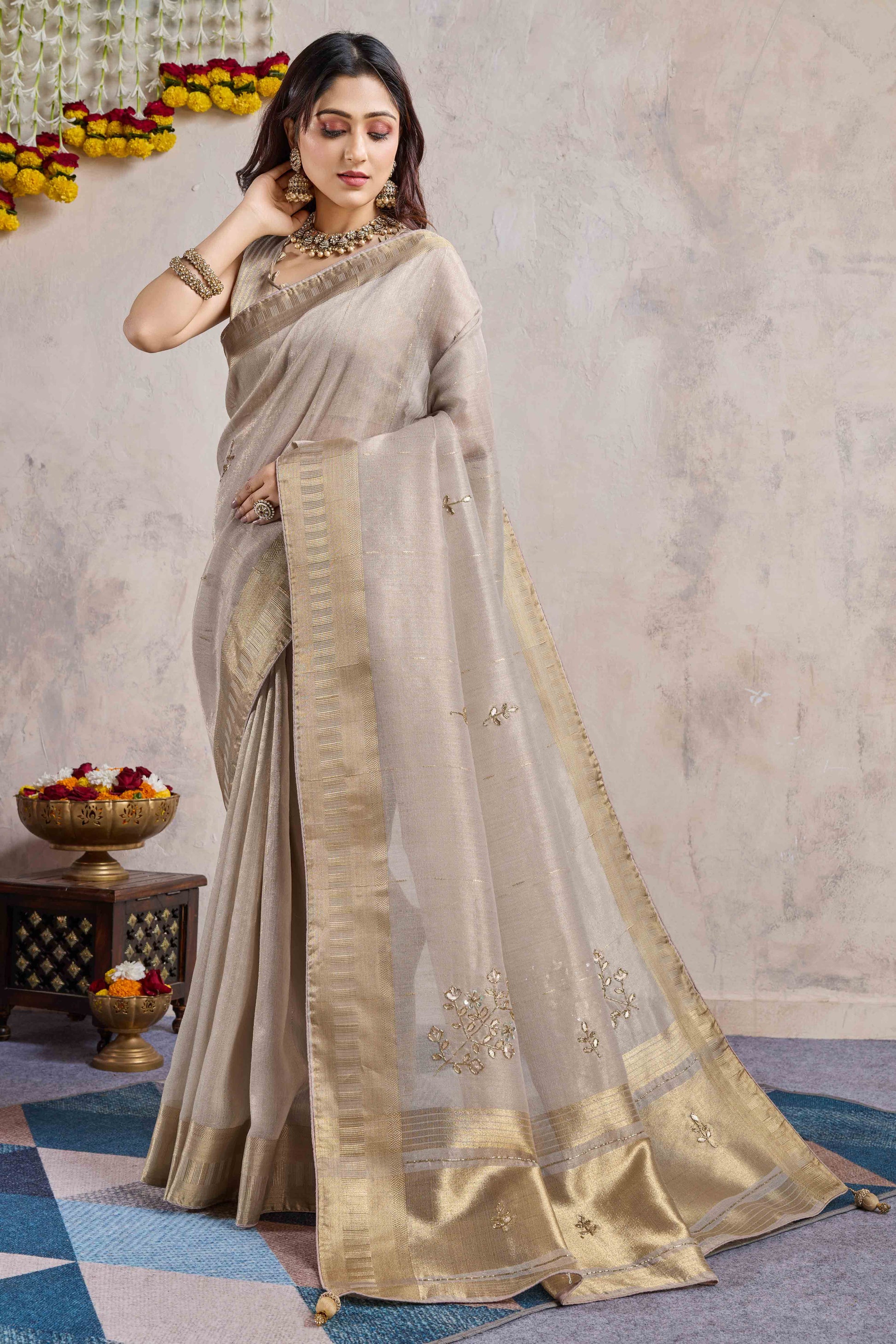 grey-beads-work-woven-linen-slub-saree