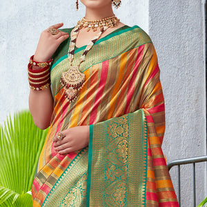 Multicolor Floral Woven Kanjivaram Silk Saree