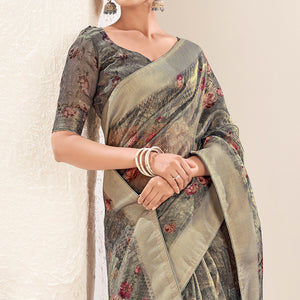 grey-floral-digital-printed-tissue-saree-with-tassels