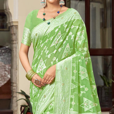 green-woven-cotton-silk-saree-with-tassels-12