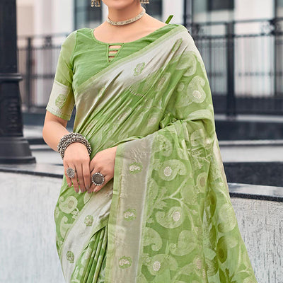 green-woven-cotton-silk-saree-with-tassels-16