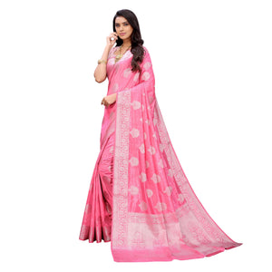 Gajari Pink Festive Wear Woven Art Silk Saree