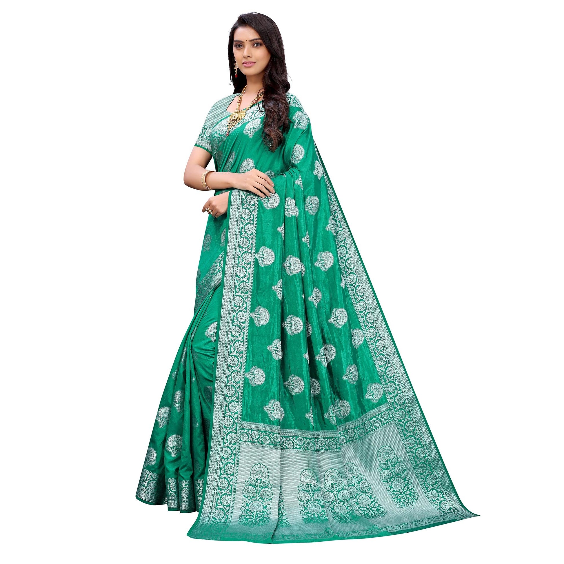 green-festive-wear-woven-soft-raw-silk-saree-133856