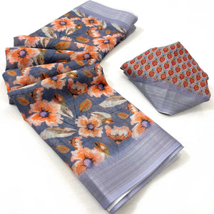 grey-floral-digital-printed-linen-saree-5