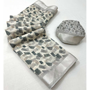 grey-geometric-digital-printed-cotton-blend-saree