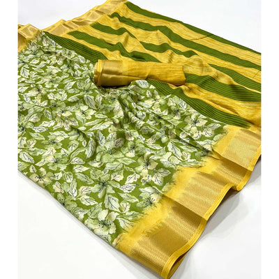green-floral-printed-dola-silk-saree-with-woven-border-6