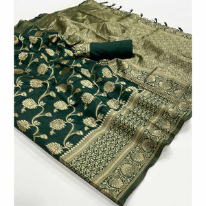 green-floral-woven-cotton-blend-saree-with-tassels-2