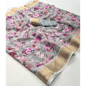 grey-floral-digital-printed-georgette-saree-with-zari-border