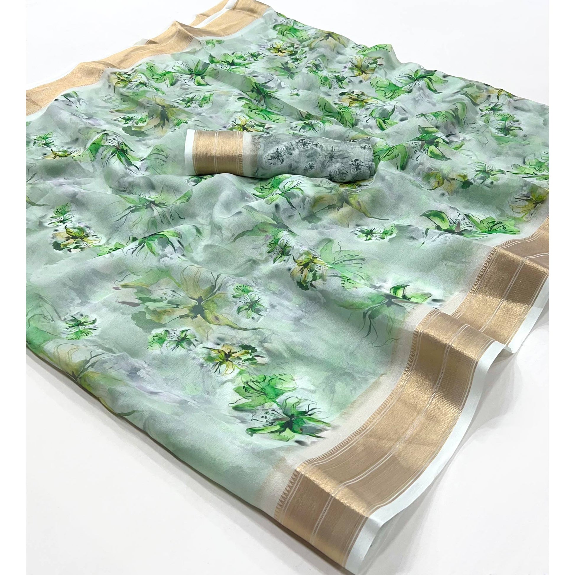 green-floral-digital-printed-georgette-saree-with-zari-border