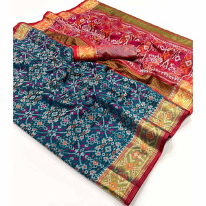 Morpich Woven Cotton Silk Patola Saree