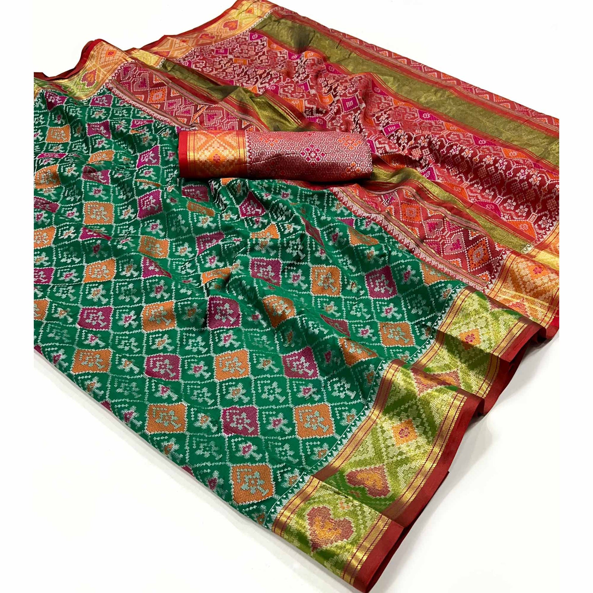 green-woven-cotton-silk-patola-saree-1