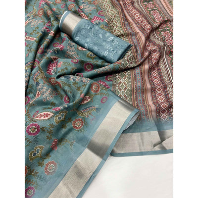 grey-floral-digital-printed-georgette-saree-with-zari-border-4