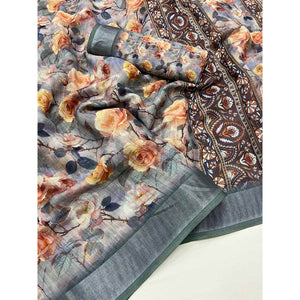 grey-floral-digital-printed-linen-saree-with-zari-border-8