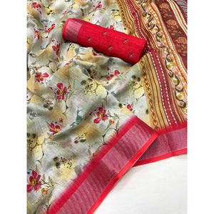grey-pink-floral-digital-printed-linen-saree-with-zari-border