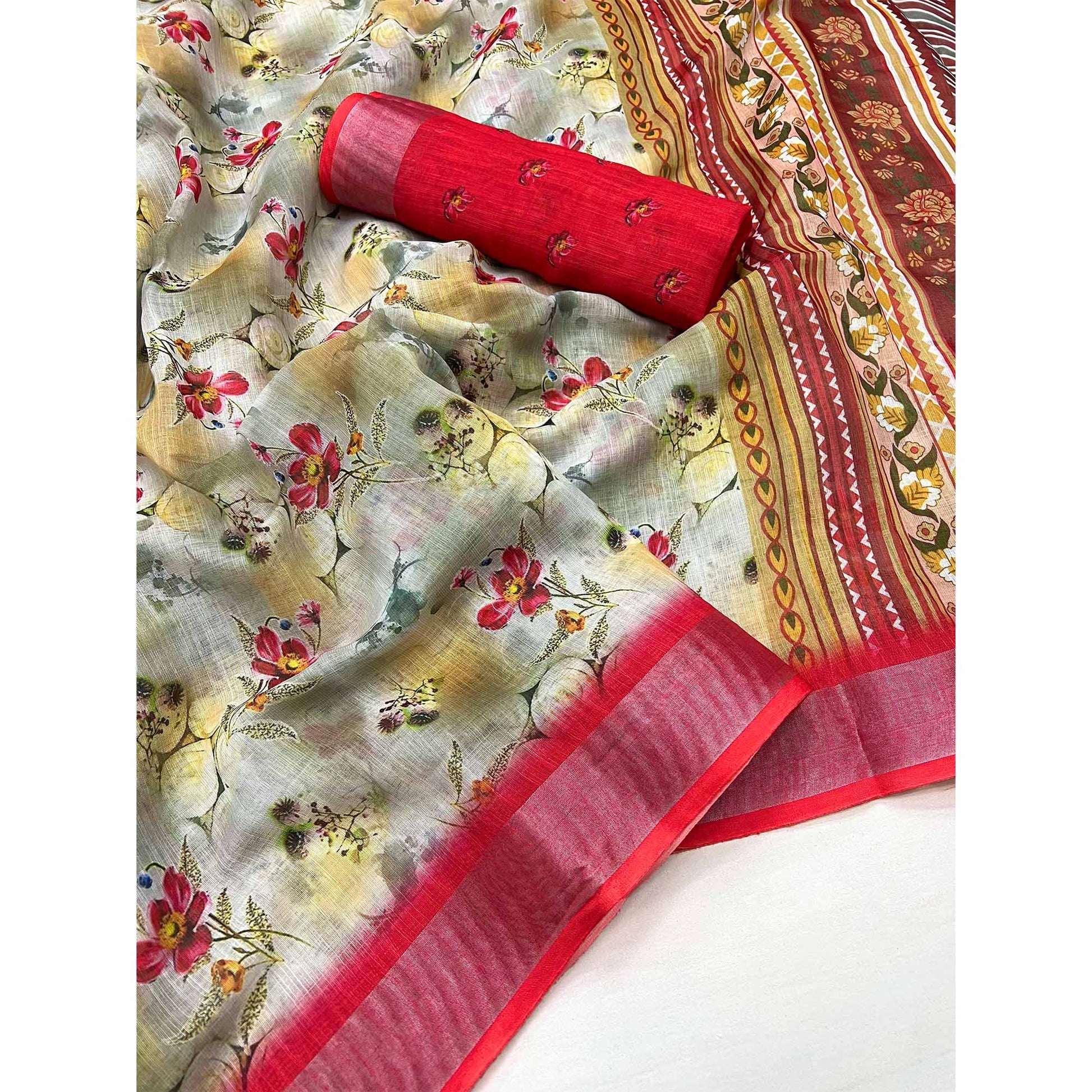 grey-pink-floral-digital-printed-linen-saree-with-zari-border