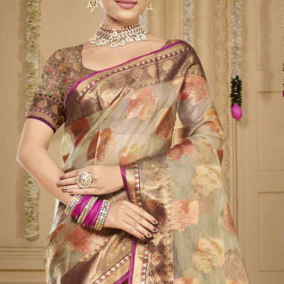 grey-floral-woven-organza-saree-with-tassels-3