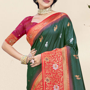 green-floral-woven-banarasi-silk-saree-19