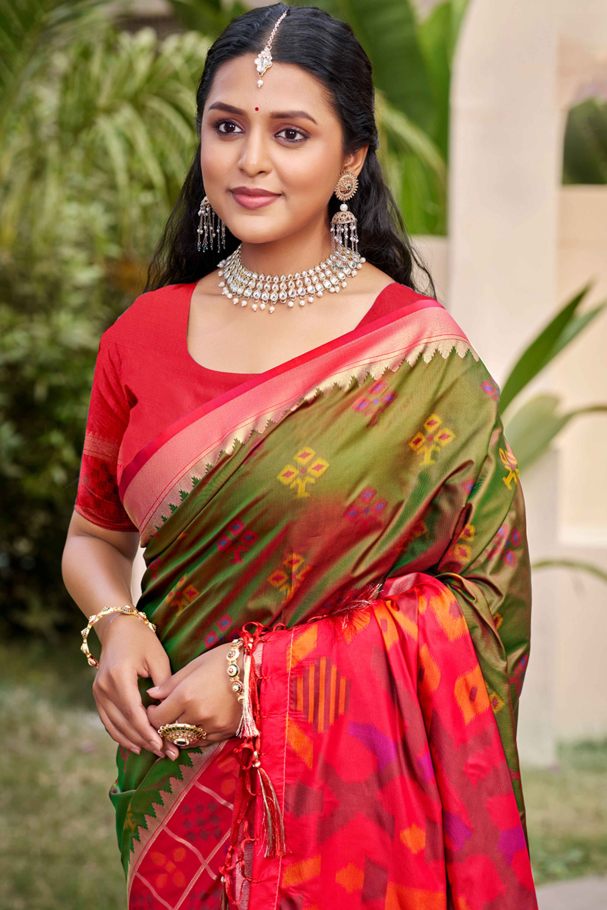 green-woven-cotton-silk-saree-with-tassels-21