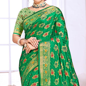 green-floral-woven-cotton-silk-saree-with-tassels-3