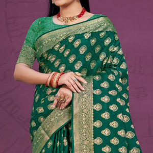 green-floral-woven-cotton-silk-saree-with-tassels-6