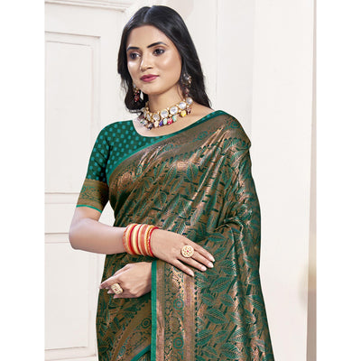 green-woven-banarasi-silk-saree-with-tassels-15