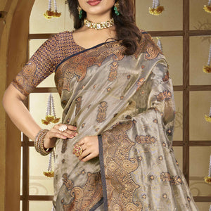 grey-paisley-pattern-woven-organza-silk-saree