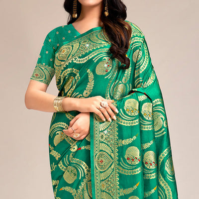 green-woven-banarasi-silk-saree-with-tassels-13