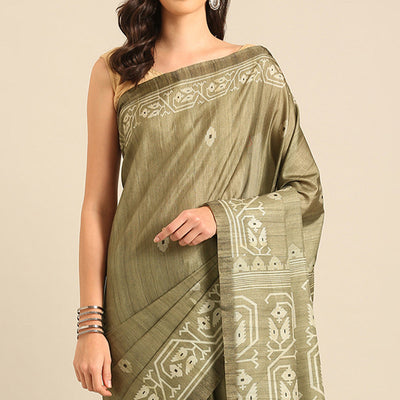 green-digital-print-cotton-saree